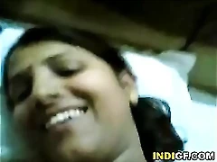 Desi teen gives passionate blowjob and enjoys rough penetration of hairy pussy.