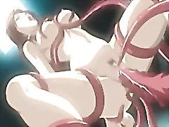 Busty anime babe brutally penetrated by wild tentacles in extreme porn.